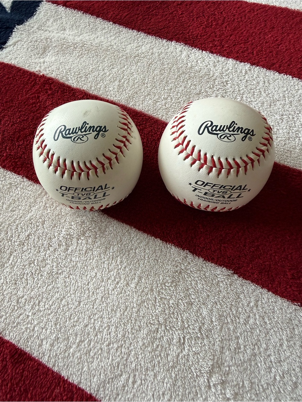 Rawlings White Baseballs with Red Stitching - Twin Set